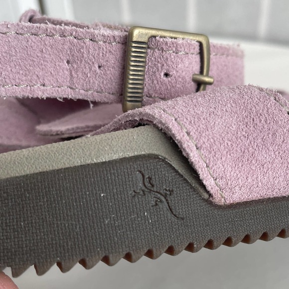 Chaco Sz 10 Rose Gladiator Sandals Leather Double Buckle Lavender Purple Comfy - Picture 6 of 8